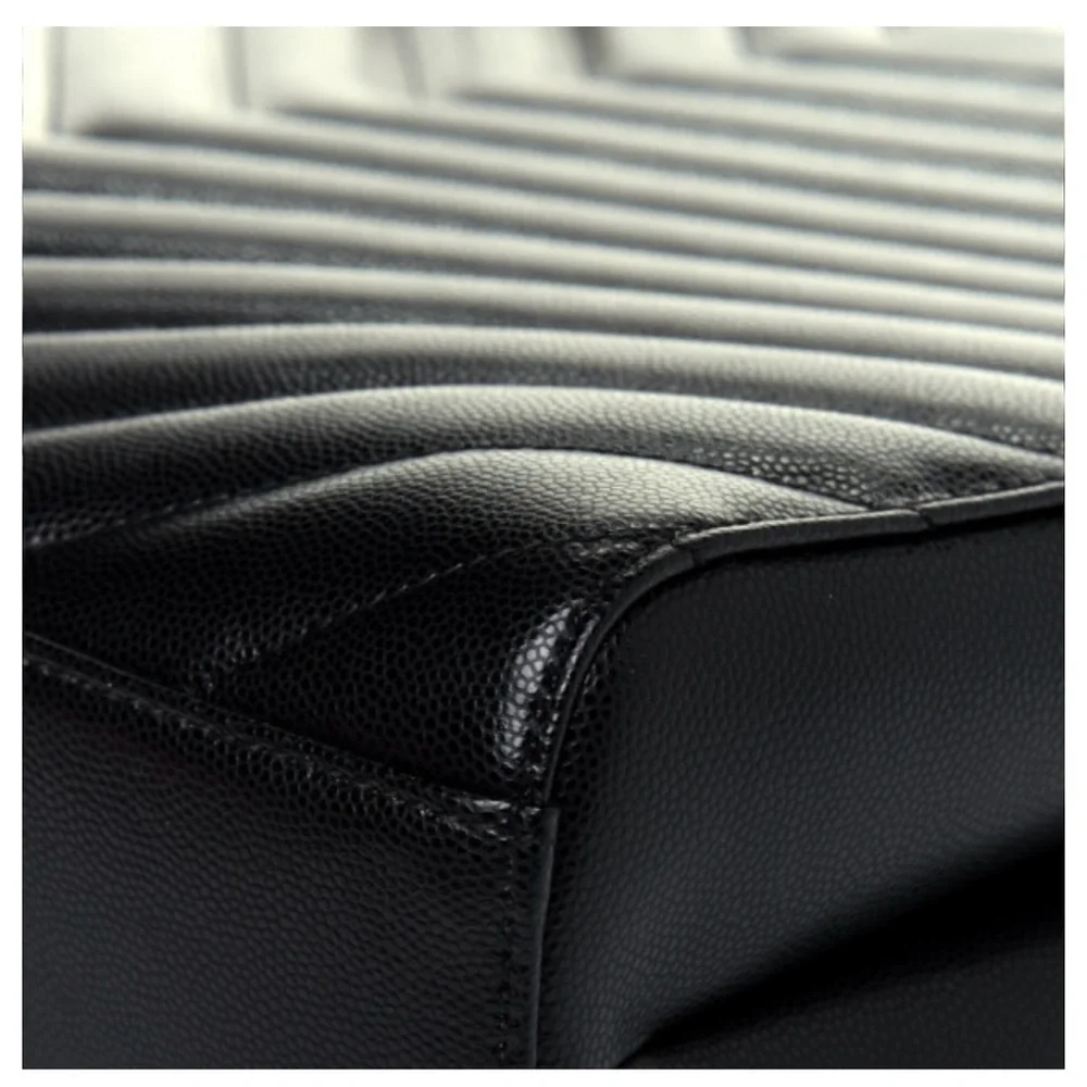 YSL Grain De Poudre Matelasse Chevron Medium Tribeca Shopping Bag Black 🖤 - Picture 9 of 13